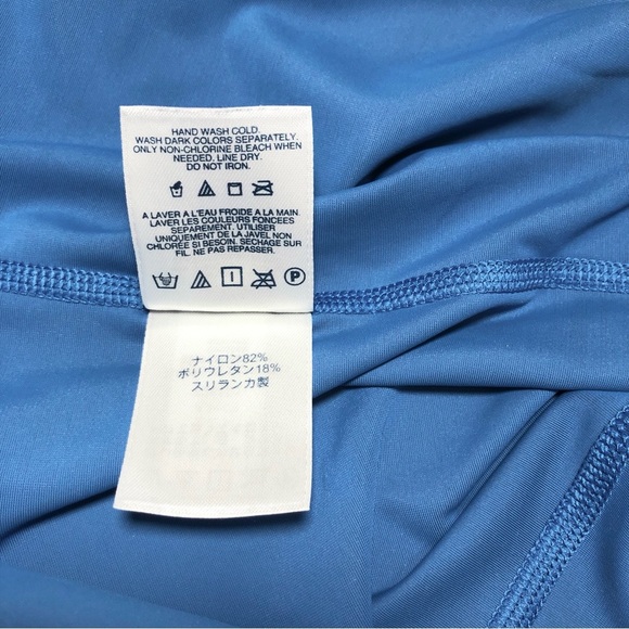 Lands' End Stretchy Mock Neckline Long Sleeve Blue Top L - Picture 9 of 12